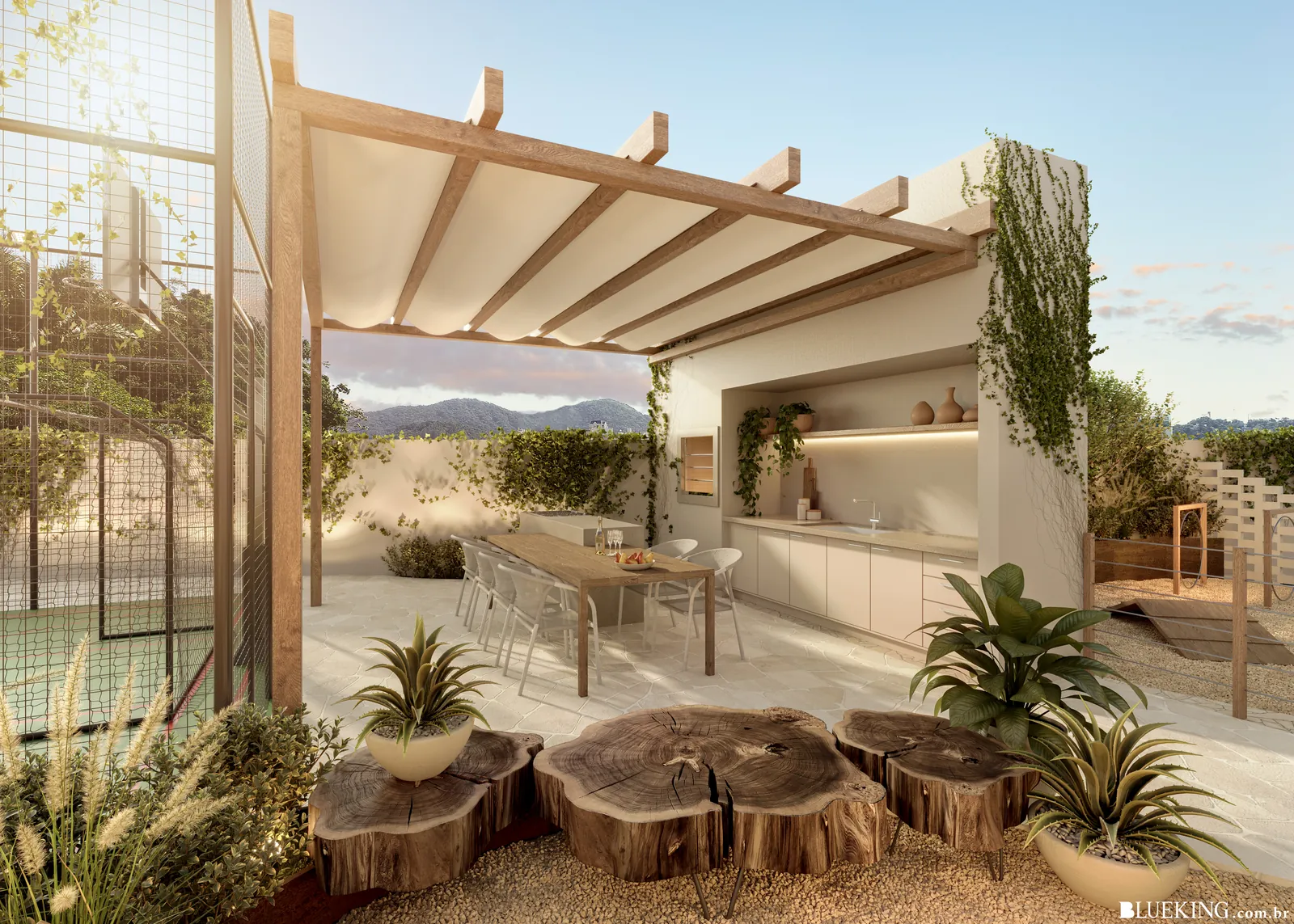 Outdoor gourmet terrace